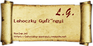 Lehoczky Gyöngyi névjegykártya